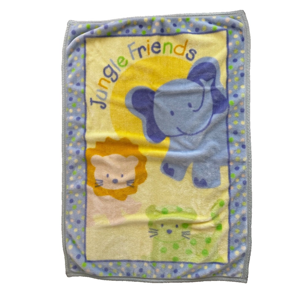 Small Wonders Jungle Friends Baby Blanket Elephant lion Thick RN 15582